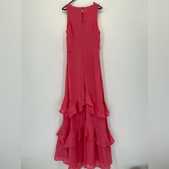 Reformation Magnus Ruffled Midi Dress In Snapdragon Pink - Picture 10 of 13